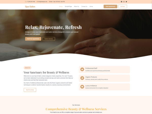 Premium Beauty Salon WordPress Theme