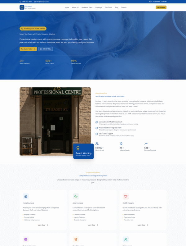 Premium Insurance Agency WordPress Themes